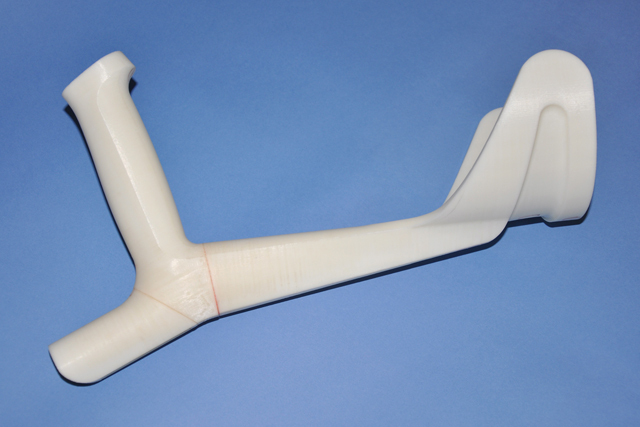 A handle of a forearm crutch
